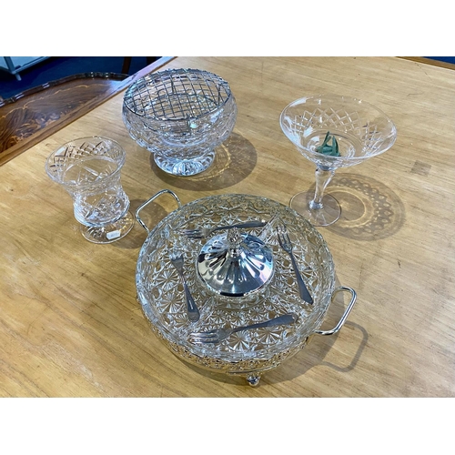 779 - Collection of Quality Crystal, comprising Royal Brierley boxed large rose bowl, 8'' diameter, Stuart... 