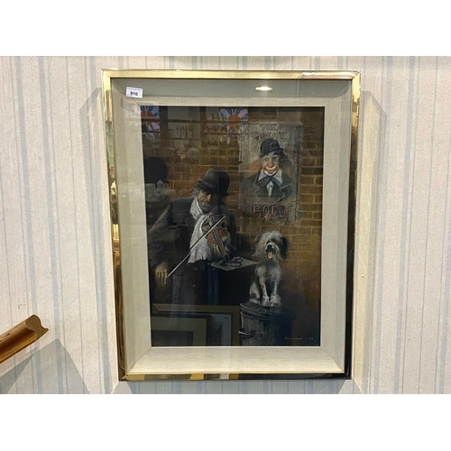 936 - Lawrence Rushton Charcoal Painting 'The Great Popo', mounted, framed and glazed, signed to bottom ri... 