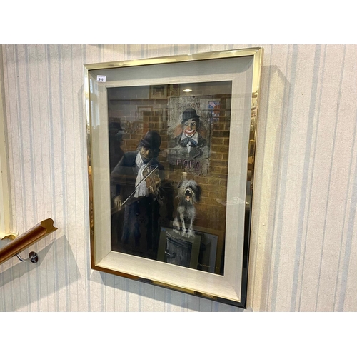 936 - Lawrence Rushton Charcoal Painting 'The Great Popo', mounted, framed and glazed, signed to bottom ri... 