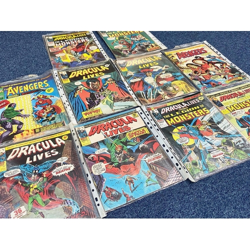 1419 - Collection of Marvel Comics, comprising Avengers No. 5 & 53, Dracula Lives No. 7,  10,  78, 77,  71,... 