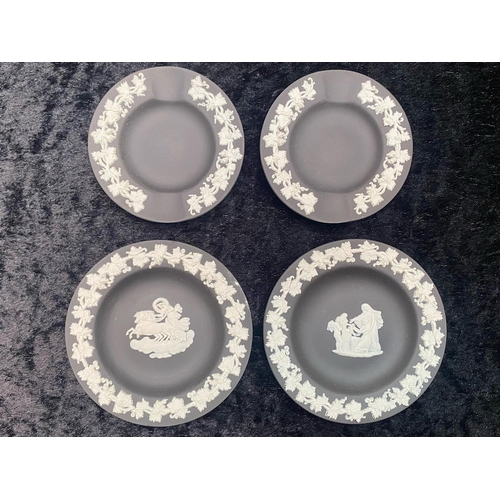 626 - Wedgwood Black Jasper Ware Round Sweet Dishes 4 in total. All in very good condition with original b... 