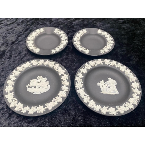 626 - Wedgwood Black Jasper Ware Round Sweet Dishes 4 in total. All in very good condition with original b... 