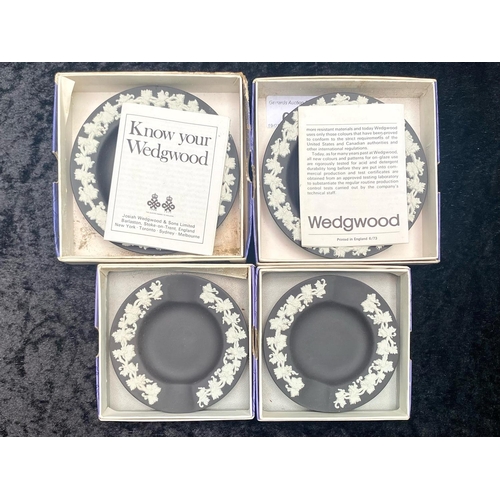 626 - Wedgwood Black Jasper Ware Round Sweet Dishes 4 in total. All in very good condition with original b... 