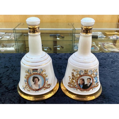 1486 - Two Bells Scotch Whisky Decanters with Contents, celebrating the 60th birthday of Queen Elizabeth II... 