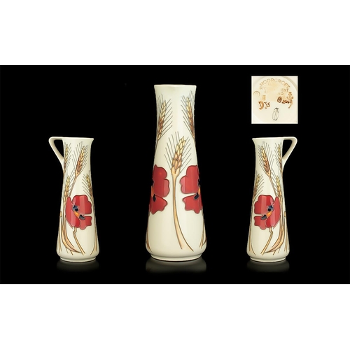 512 - Moorcroft Modern Cornflower Red Poppy Designed Jug on Cream Ground. c.2009. Height 7,25 Inches - 18,... 