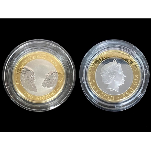 317 - Royal Mint History Interest. Comprises 1/ The 2009 Charles Darwin Silver Proof Coin with Box and Cer... 