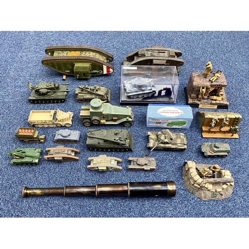 1344 - WWI Interest - Large Collection of Military Figures & Vehicles, including tanks, jeeps, trucks, sold... 