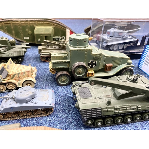 1344 - WWI Interest - Large Collection of Military Figures & Vehicles, including tanks, jeeps, trucks, sold... 