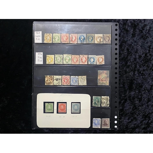 1347 - Stamps Interest Old time 19th century collection on 9 hagners A to W mainly used with some cds + som... 