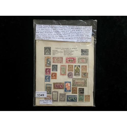 1348 - Stamps Interest France + extensive French colonies collection on stack of leaves mint or fine used, ... 