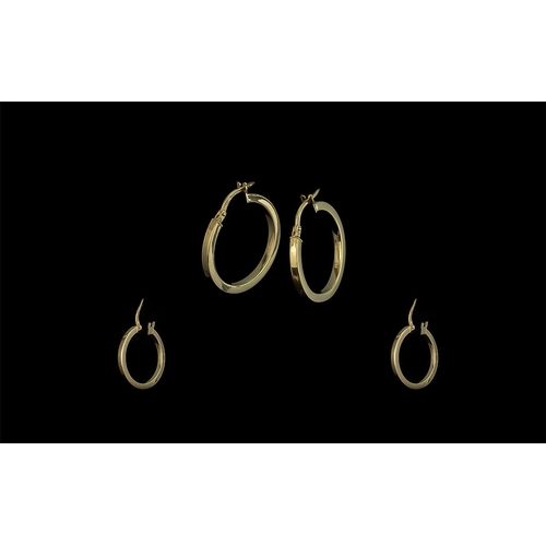 187 - Ladies Pair of 9ct Gold Hoop Earrings By Goldsmiths Jewellers. In As New Condition, With Goldsmiths ... 