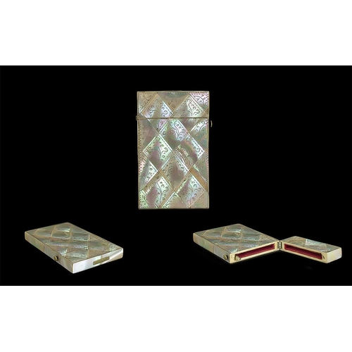 238 - Antique Mother Of Pearl Calling Card Case, 3½ x 2¼ Inches