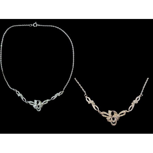 259 - Collection of Silver Jewellery. Comprises Silver and Marcasite Necklace, Pair of Silver Hoop Drop Ea... 