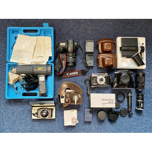 1346 - Collection of Vintage Cameras, comprising Canon Ultrasonic Digital Camera, Zeiss Icon, Bell & Howell... 