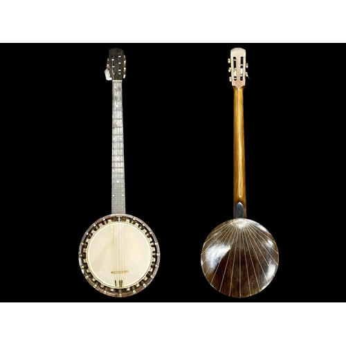 1105 - Music Interest - Five String Banjo, Mother of Pearl inlaid fret.