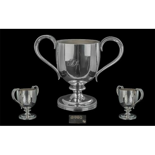 114A - George III Two Handle Sterling Silver Trophy Cup. Hallmark London 1804, Maker John Emes, Originally ... 