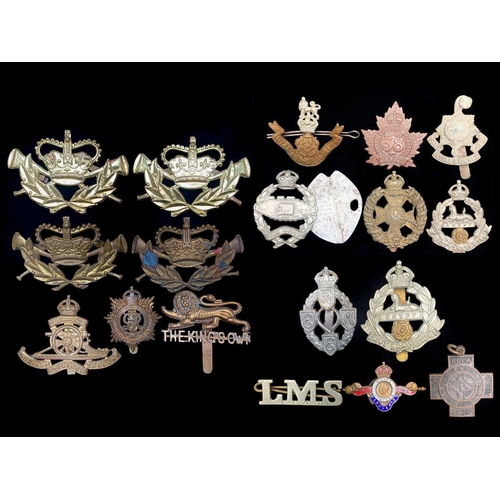 1310 - Military Interest - Bag of Assorted Cap Badges, including Tank Regiment, Royal Engineers, Kings Own.... 