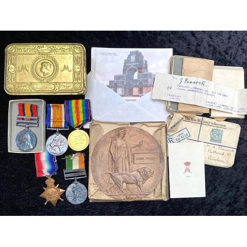 1310A - WWI Medal Group & Death Plaque, comprising Death Plaque in original box and inner, awarded to James ... 