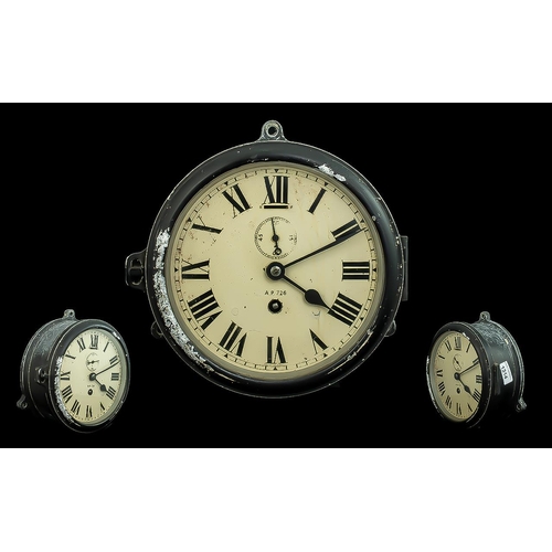 1314 - WWII Submarine Clock Interest. A rare example of a WWII Naval submarine clock AP726. Believed to hav... 