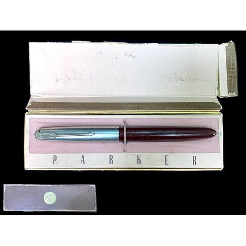 1408 - Very Early Parker 51 Pen, in original box, marked to base 'Made in USA.  Box No. 156. Pad Pat No. 18... 