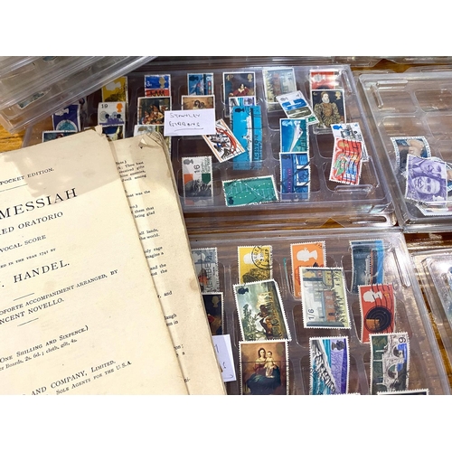 1414 - Stamp Interest - Three Boxes of QEII Stamps, displayed by set in clear plastic containers.