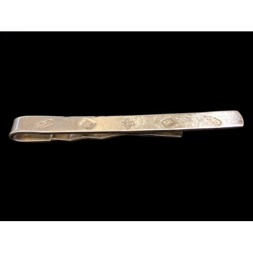 389 - Quality Silver Tie / Money Pin. Fully Hallmarked for Silver, Silver Maker A.J. Length Approx 7 cms I... 