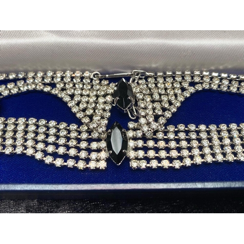 406 - Box of Quality Modern Costume Jewellery, including matching watch and bracelet set with crystals, ne... 