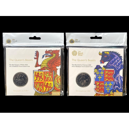 461A - Collection of The Royal Mint - The Queen's Beasts Treasure for Life Sets. All In Mint / Sealed Condi... 