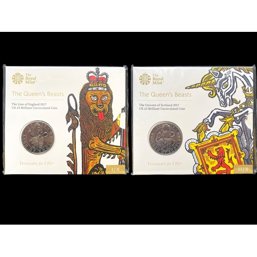 461A - Collection of The Royal Mint - The Queen's Beasts Treasure for Life Sets. All In Mint / Sealed Condi... 