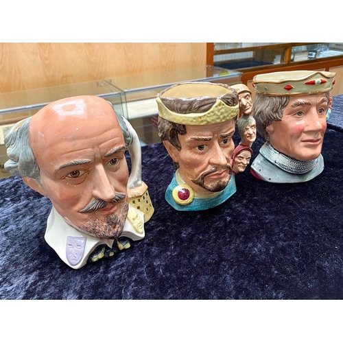 543 - Royal Doulton Shakespeare Collection Character Jugs, comprising Henry V, Macbeth, & William Shakespe... 