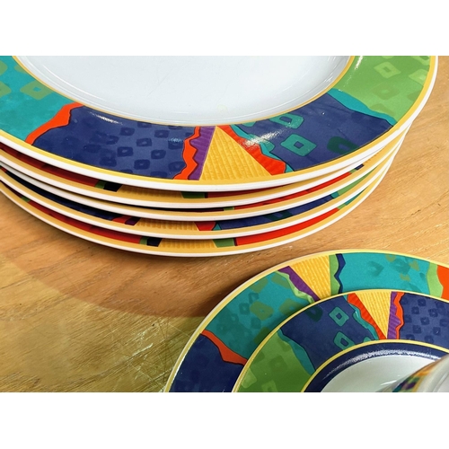 660 - Oneida Colourful Dinner Service, Table Trends Range Style 'Vibrato'.  comprises 8 Dinner Plates, 8 B... 