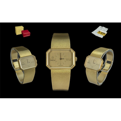 7 - Omega De Ville 18ct Yellow Gold Mechanical Wind Wristwatch with fine mesh bracelet, ref.no. 7111829,... 