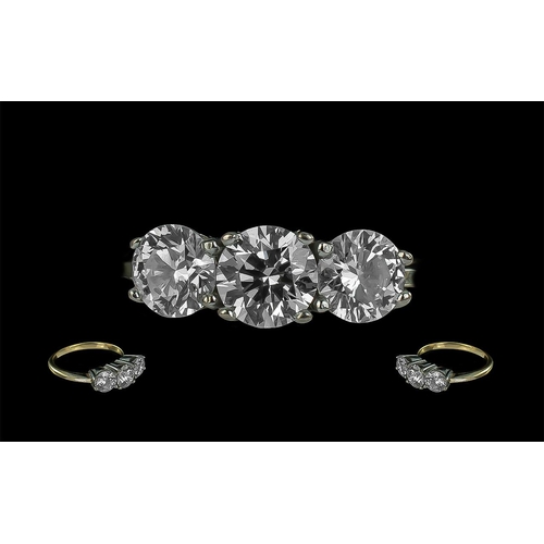 8 - 18ct Gold Three Stone Diamond Ring, set with three round cut diamonds.  Independent valuation statin... 