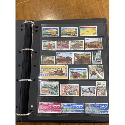 1410 - Stamp Interest - Meaty Album of Mostly Mint and railway oriented stamps from around the world.