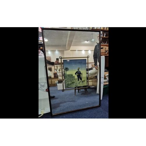 1012 - Large Advertising Mirror, Art Deco style with desert scene with soldier.  Mid century.  Measures 36'... 