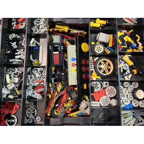 1357 - Vintage Lego Technic Set, in a large case with pull out sections, includes Technic Control Centre, b... 