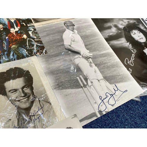 1361 - Mixed Lot of Signed Ephemera, screen and stage, music and sport, signed photos of Big Daddy, Barbara... 