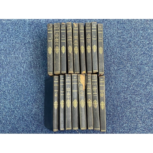 1369 - Collection of Antique Classic Books by John Galsworthy, 17 in total, in blue hard covers.