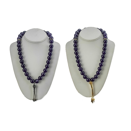 140A - A Fine Pair of Mid 20th Century Amethyst Beaded Necklaces ( Impressive ) Each 20 Inches - 50 cms In ... 