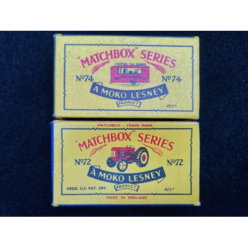 1464 - 1959/60 Matchbox Series A Moko Lesney, Two Diecast Models, comprising No. 72 Fordson Tractor, and No... 