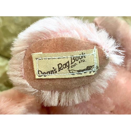 1513 - Vintage Dean's Luxury Collectibles 'Rag Book' Teddy Bear, in pink plush mohair, moveable limbs, love... 