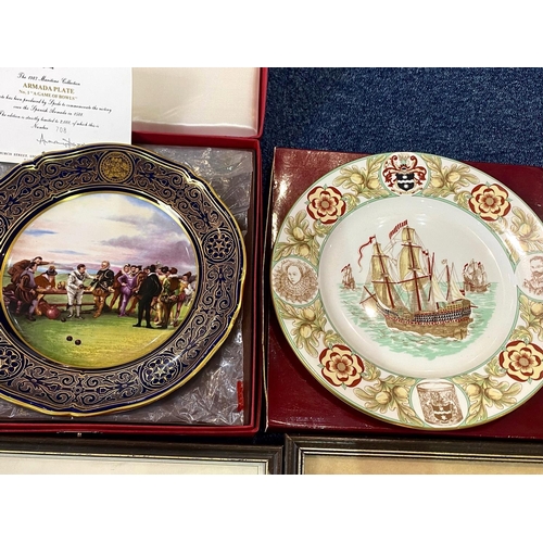 1563 - Mixed Lot containing four framed photographs, Grand National water jug 2003, Royal Grafton tea plate... 