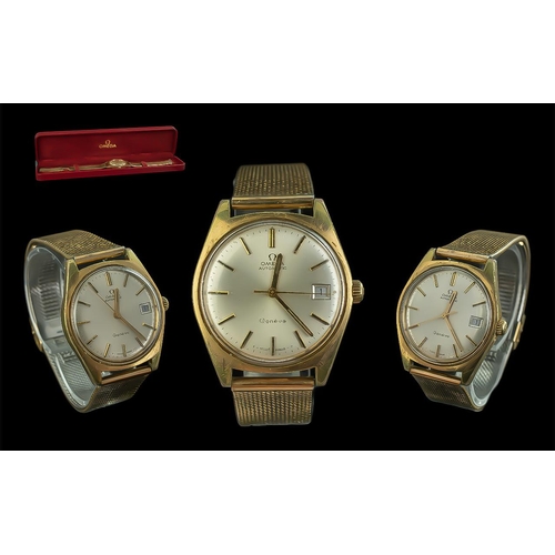 186 - Omega - Automatic Gold on steel Gents Just / Date Manual Wind Wrist Watch, Model No 166-041. Date of... 