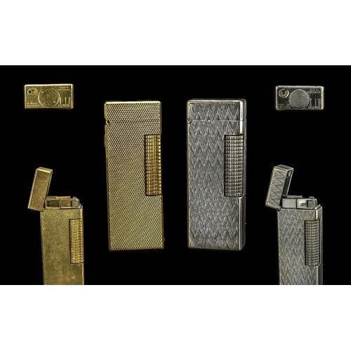 329 - Dunhill Gold Plated Lighter of Rectangular Form, Excellent Design. 2.5 Inches - 6.25 cms High. With ... 