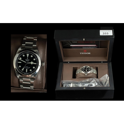 333 - Tudor Genéve Heritage Black Bay 36 Rotor Self-Winding stainless steel gentleman's wristwatch, ref. 7... 