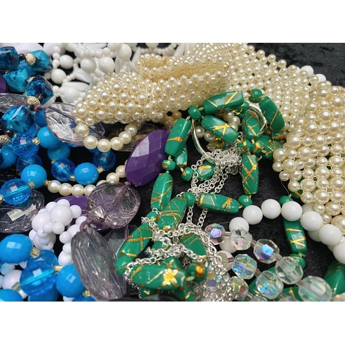 382 - A Collection of Assorted Costume Jewellery comprising mainly beads. Assorted colours and styles.