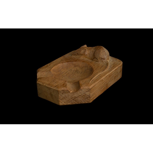 410 - Workshop of Robert Mouseman Thompson (Kilburn): An English Oak Ashtray, of standard rectangular form... 