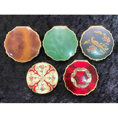 499 - Five Stratton Vintage Compacts, assorted designs.