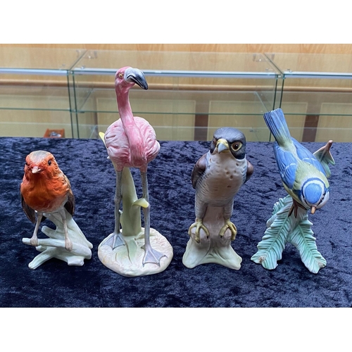 591 - Four Goebel Bird Figures, comprising Peregrine Falcon 6'' tall, Flamingo 8'' tall, Robin 5'' tall, a... 