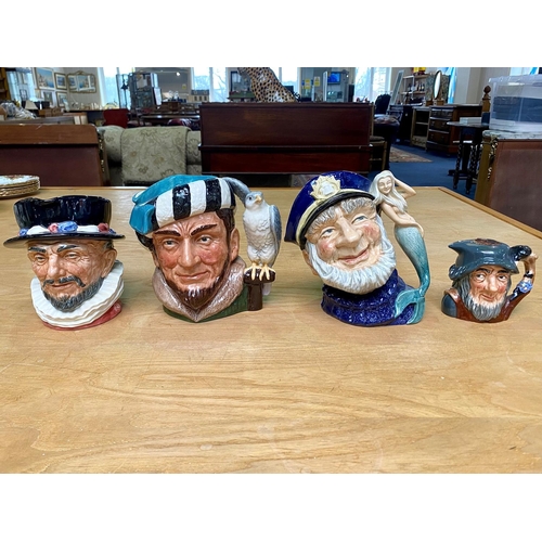 642 - Collection of Royal Doulton Character Jugs, comprising The Falconer D6533, Beefeater D6206, Old Salt... 